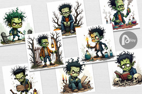 Digital Paper Grumpy Frankenstein Digital Pattern artnoy 