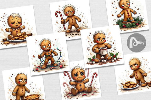 Digital Paper Grumpy Gingerbread Gang Digital Pattern artnoy 