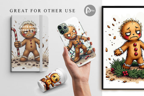 Digital Paper Grumpy Gingerbread Gang Digital Pattern artnoy 