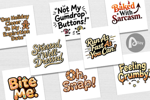 Digital Paper Grumpy Gingerbread Man Quotes Digital Pattern artnoy 