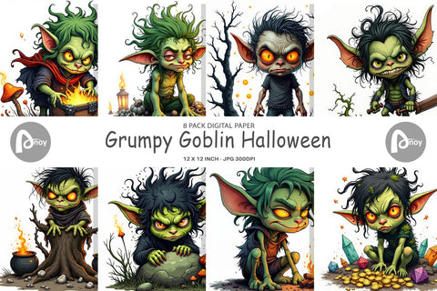 Digital Paper Grumpy Goblin Digital Pattern artnoy 