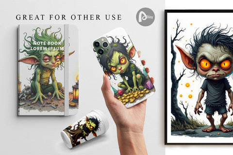 Digital Paper Grumpy Goblin Digital Pattern artnoy 