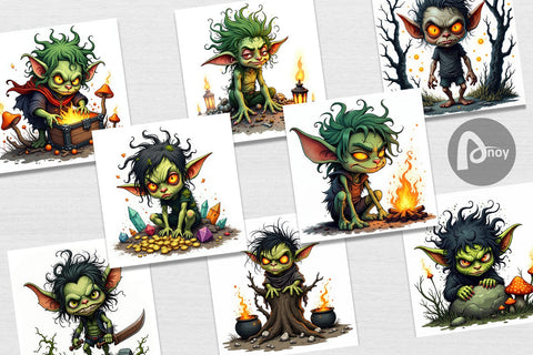 Digital Paper Grumpy Goblin Digital Pattern artnoy 