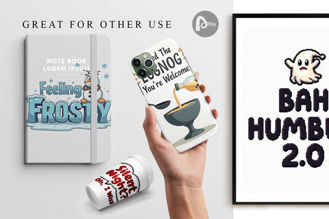 Digital Paper Grumpy Greetings A Bah Humbug Quote Digital Pattern artnoy 