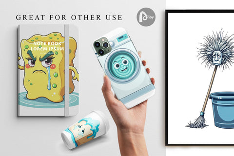 Digital Paper Grumpy Household Digital Pattern artnoy 