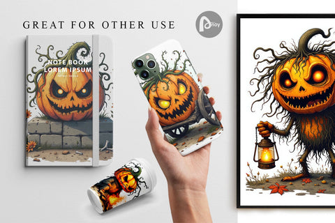 Digital Paper Grumpy Jack o Lantern Digital Pattern artnoy 