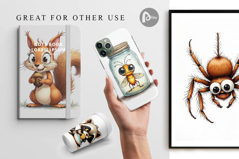 Digital Paper Grumpy Kitchen Critters Digital Pattern artnoy 