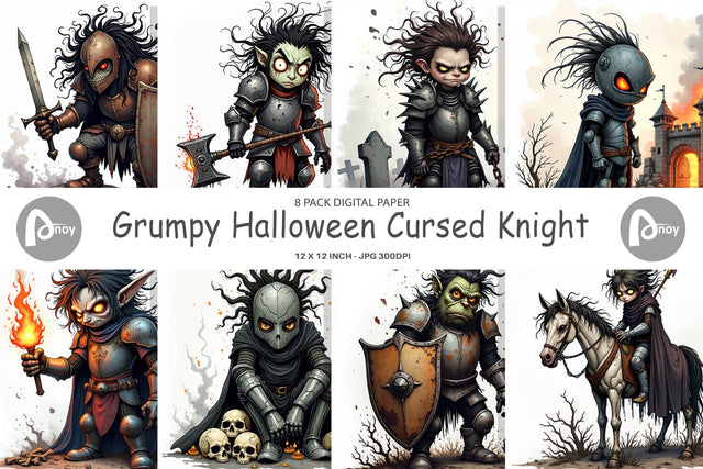 Digital Paper Grumpy Knight Digital Pattern artnoy 