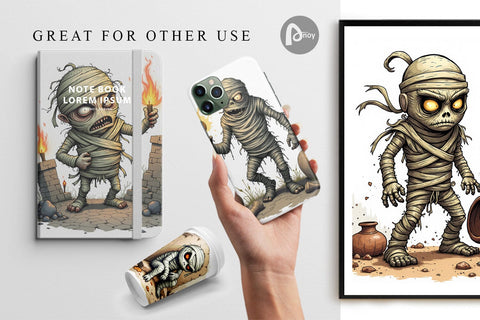 Digital Paper Grumpy Mummy Digital Pattern artnoy 