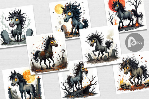 Digital Paper Grumpy Phantom Horse Digital Pattern artnoy 