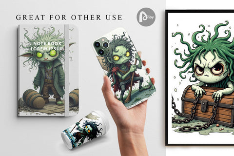 Digital Paper Grumpy Pirate Ghost Digital Pattern artnoy 