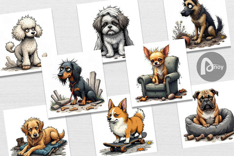 Digital Paper Grumpy Pooch Digital Pattern artnoy 