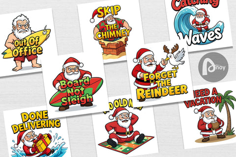 Digital Paper Grumpy Surfer Santa Sarcastic Quotes Digital Pattern artnoy 