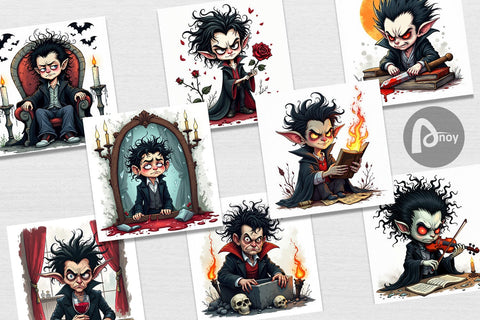 Digital Paper Grumpy Vampire Digital Pattern artnoy 