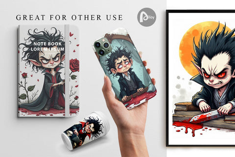 Digital Paper Grumpy Vampire Digital Pattern artnoy 