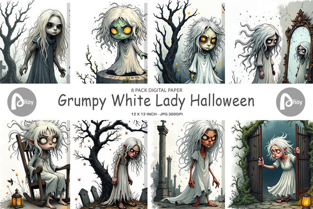 Digital Paper Grumpy White Lady Digital Pattern artnoy 