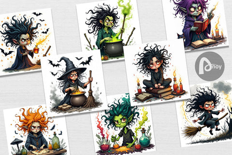 Digital Paper Grumpy Witch Digital Pattern artnoy 