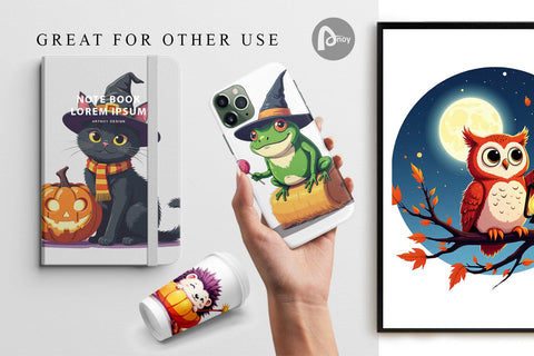 Digital Paper Halloween Animals Digital Pattern artnoy 