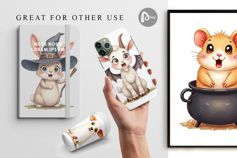 Digital Paper Halloween Animals Digital Pattern artnoy 