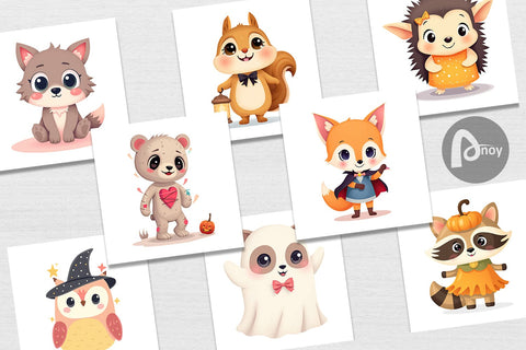 Digital Paper Halloween Animals Digital Pattern artnoy 