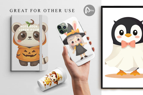 Digital Paper Halloween Animals Digital Pattern artnoy 