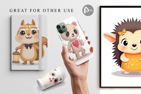 Digital Paper Halloween Animals Digital Pattern artnoy 