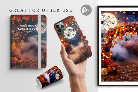 Digital Paper Halloween Bokeh Scene Digital Pattern artnoy 
