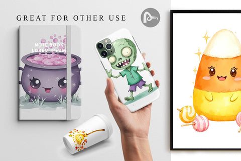 Digital Paper Halloween Characters Digital Pattern artnoy 