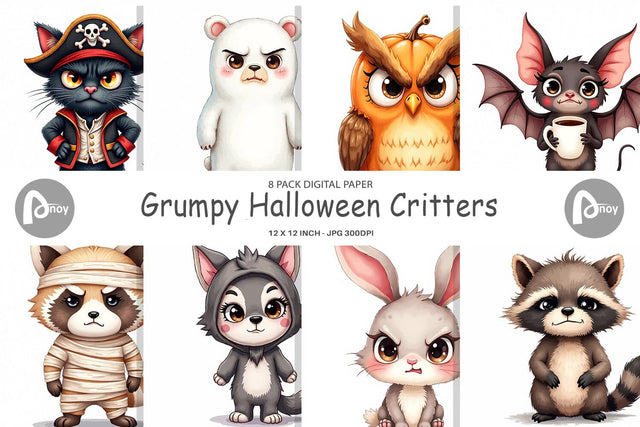 Digital Paper Halloween Critters Digital Pattern artnoy 