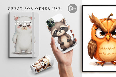 Digital Paper Halloween Critters Digital Pattern artnoy 