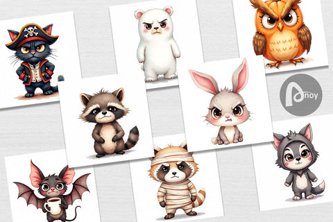 Digital Paper Halloween Critters Digital Pattern artnoy 