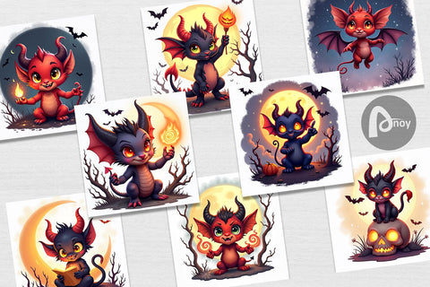 Digital Paper Halloween Demon Spark Digital Pattern artnoy 