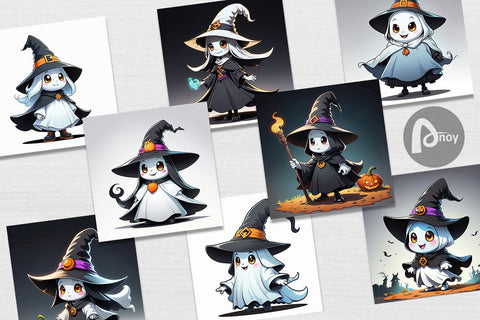 Digital Paper Halloween Ghost Digital Pattern artnoy 