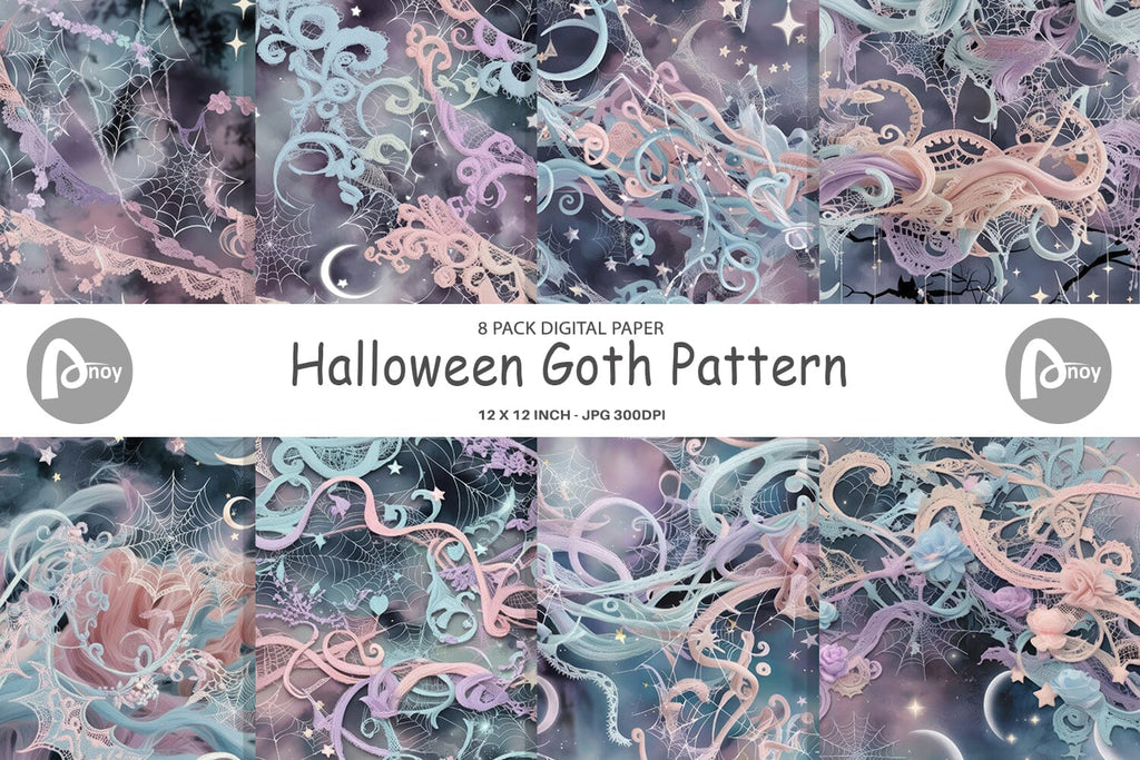 Digital Paper Halloween Goth Pattern - So Fontsy
