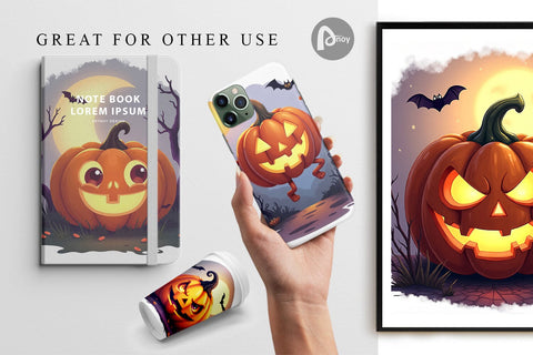 Digital Paper Halloween Jack Lantern Digital Pattern artnoy 