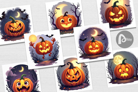 Digital Paper Halloween Jack Lantern Digital Pattern artnoy 