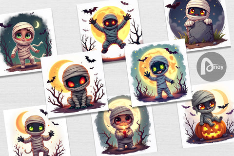 Digital Paper Halloween Mummy Wrap Digital Pattern artnoy 