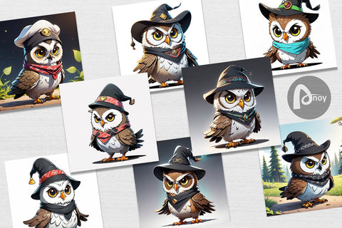 Digital Paper Halloween Owl Digital Pattern artnoy 