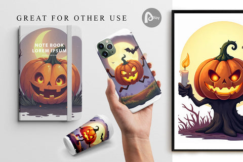 Digital Paper Halloween Pumpkin Gleam Digital Pattern artnoy 