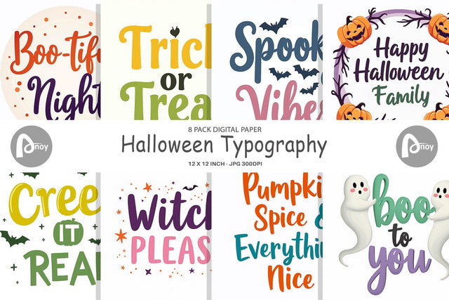 Digital Paper Halloween Quotes Digital Pattern artnoy 