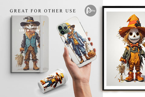 Digital Paper Halloween Scarecrow Digital Pattern artnoy 