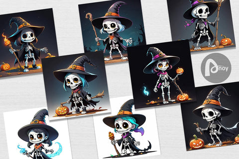 Digital Paper Halloween Skeleton Digital Pattern artnoy 