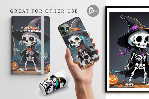 Digital Paper Halloween Skeleton Digital Pattern artnoy 