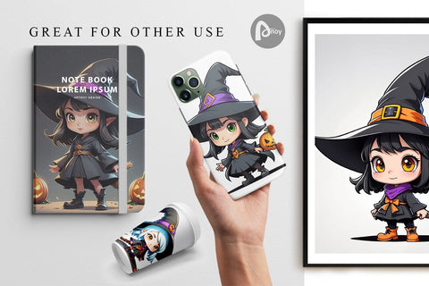 Digital Paper Halloween Spooky Witch Digital Pattern artnoy 