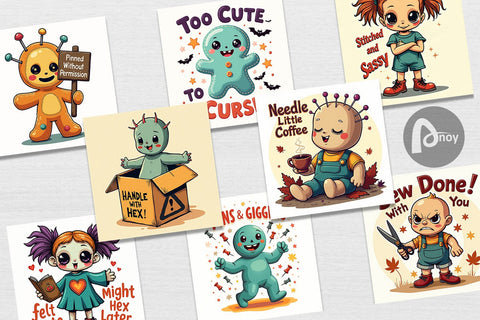 Digital Paper Halloween Voodoo Doll Digital Pattern artnoy 