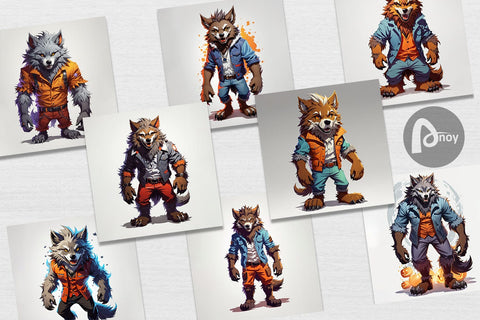 Digital Paper Halloween Werewolf Digital Pattern artnoy 