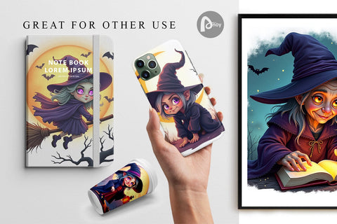 Digital Paper Halloween Witch Spell Digital Pattern artnoy 