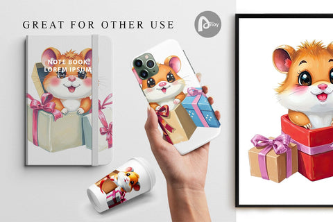 Digital Paper Hamster Gift Digital Pattern artnoy 