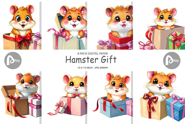 Digital Paper Hamster Gift Digital Pattern artnoy 