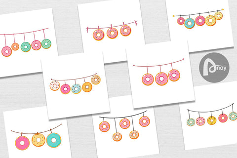 Digital Paper Hanging Donut Digital Pattern artnoy 